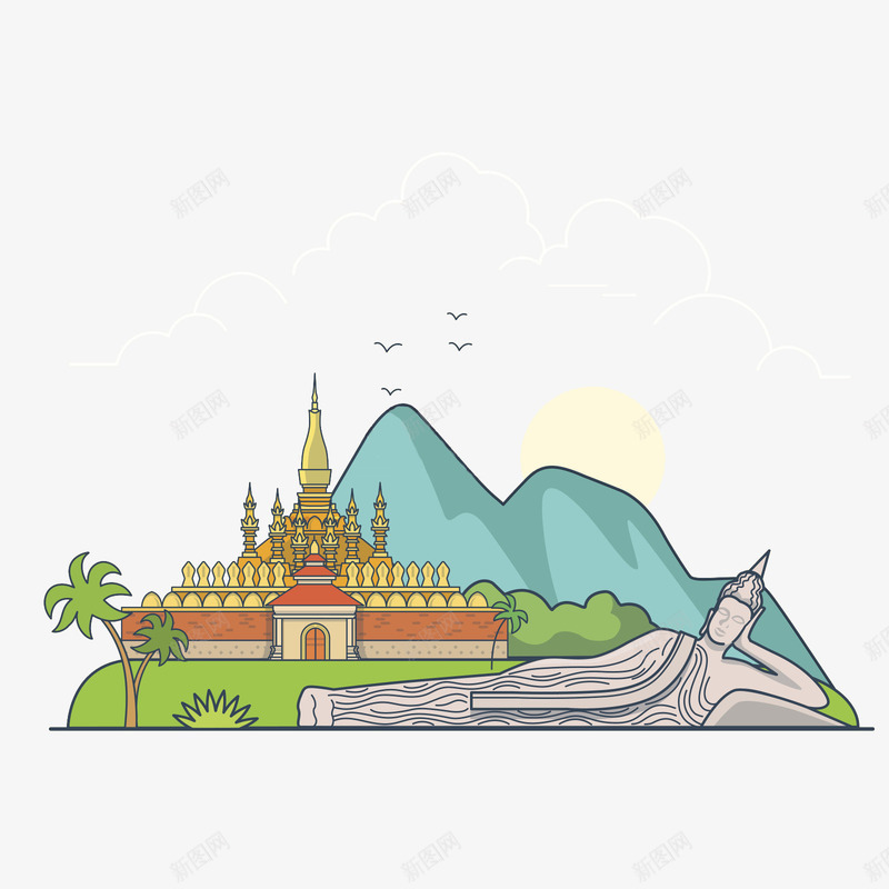 老挝旅游景点元素png免抠素材_88icon https://88icon.com 老挝 老挝旅游 老挝旅游元素 老挝景点