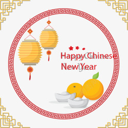 2017鸡年纸质边框中国年新年快乐高清图片