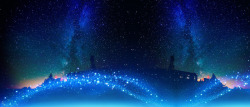 夜空下的荧光全屏海报背景七夕素材