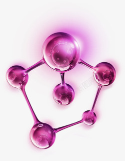 紫色清新圆圈连接效果元素素材