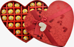 红色精美爱心巧克力礼盒素材