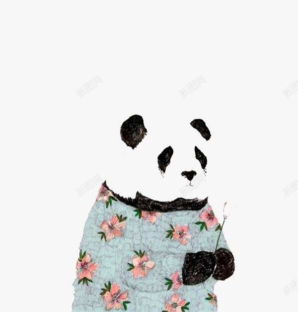 熊猫妈妈png免抠素材_88icon https://88icon.com 水彩画 熊猫妈妈 穿衣的熊 黑白