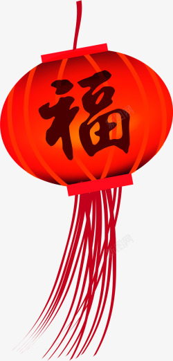 中国风红色福字灯笼素材