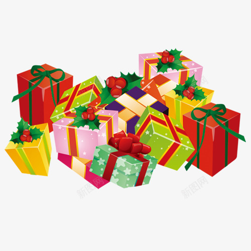 一堆彩色礼盒png免抠素材_88icon https://88icon.com 一堆礼品 彩色 礼盒