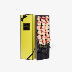 黄色纸盒长方形精美花盒高清图片