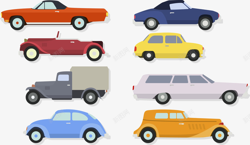 彩色卡通汽车png免抠素材_88icon https://88icon.com 商务车 大客车 汽车 皮卡车 赛车 跑车 轿车 颜色