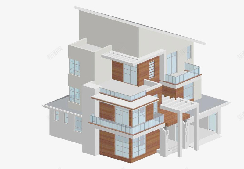 房屋模型图png免抠素材_88icon https://88icon.com 复式房子立体图 房屋修建模型图 立体房屋