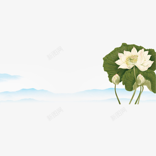 手绘荷花png免抠素材_88icon https://88icon.com 中秋 手绘 白色 绿色 荷花 莲藕 装饰