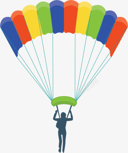 夏季毕业旅游滑翔伞矢量图素材