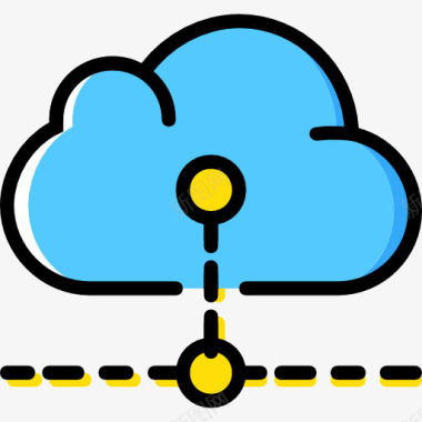 多云天空云计算图标图标