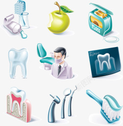 牙医相关元素图案素材