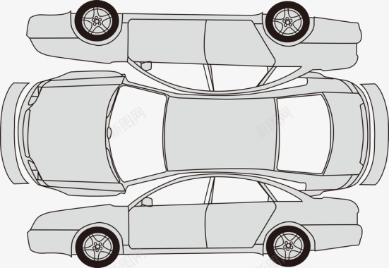 身体的轮廓小汽车的结构图标图标