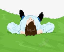 草地上躺着草地上的男人高清图片