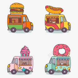 甜甜圈餐车卡通汽车高清图片