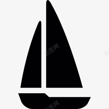 黑色的帆船图标图标