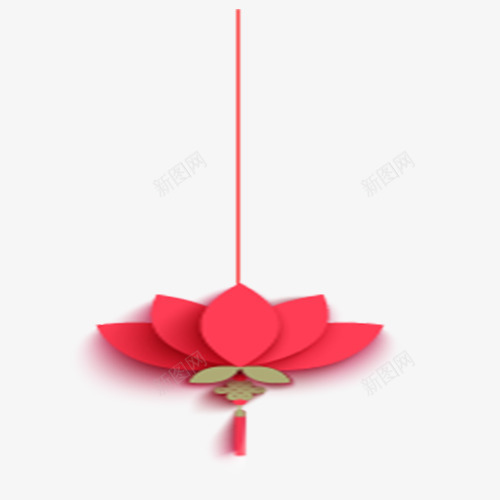 红色荷花结png免抠素材_88icon https://88icon.com 中国结 中国风 古典 喜庆 彩结 红色 节日 装饰