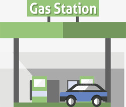 汽车燃气加油站海报矢量图素材