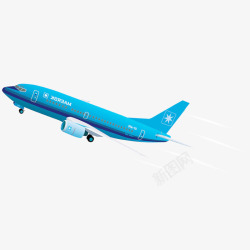 蓝色飞机模型素材
