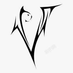 黑白动物线描素材