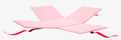 手绘粉色展开的礼盒素材