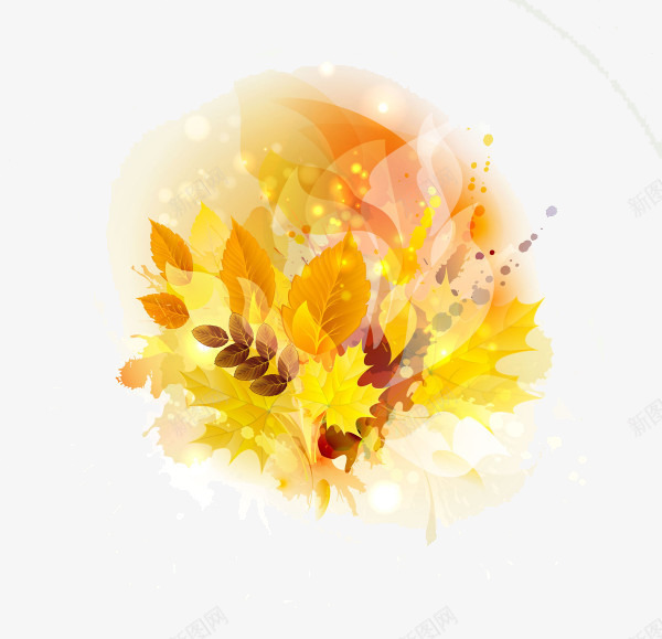 金黄秋天落叶png免抠素材_88icon https://88icon.com 秋天 落叶 金黄