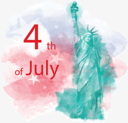 美国独立日手绘自由女神矢量图素材