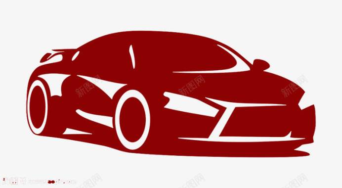 酒红色汽车图标图标