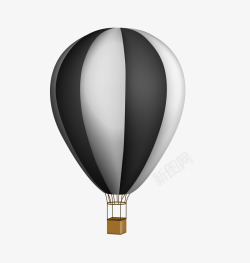 黑白热气球图案矢量图素材