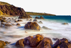 澳大利亚风景哈勒特湾的浪花高清图片