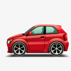 卡通红色的玩具汽车矢量图素材