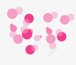 浪漫节日粉红色圆圈装饰图案素材