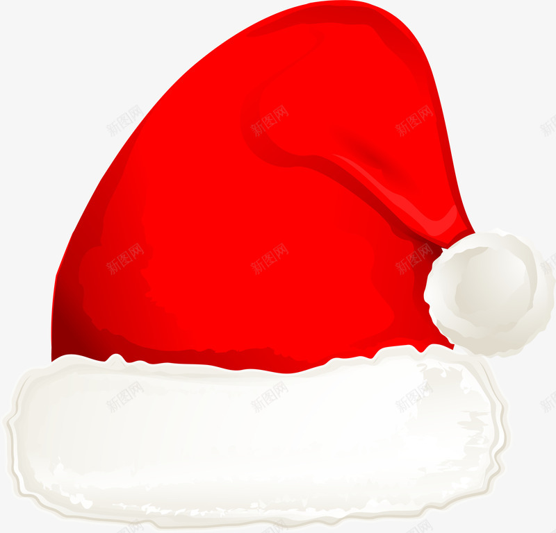 圣诞节红色帽子png免抠素材_88icon https://88icon.com 喜庆 圣诞帽 圣诞节帽子 水彩 白色圆圈 红色帽子