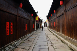 中国风的老街道素材