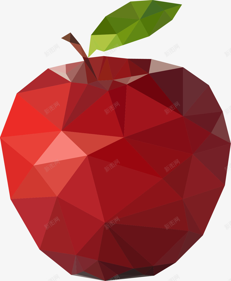 创意多边形水果png免抠素材_88icon https://88icon.com 创意 多边形状 水果 红色 苹果