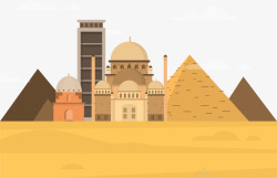 沙漠埃及旅游建筑矢量图素材