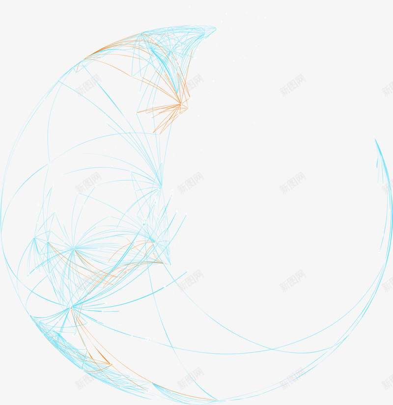 蓝色简约线条圆圈装饰图案png免抠素材_88icon https://88icon.com 免抠PNG 圆圈 简约 线条 蓝色 装饰图案
