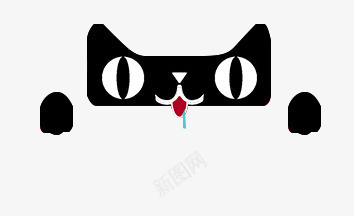 黑白卡通天猫猫头png免抠素材_88icon https://88icon.com 卡通 黑白