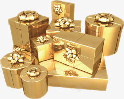 金色奢华礼盒装饰素材
