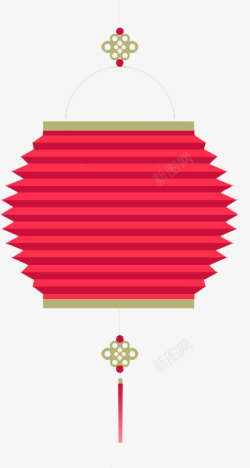 红色折纸灯笼手绘图素材