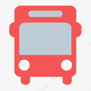 红色汽车红色圆弧公交车元素矢量图图标图标