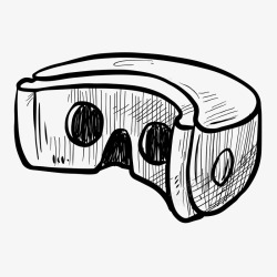 手绘虚拟现实VR眼镜矢量图素材