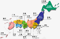 亚洲地图日本景点图高清图片
