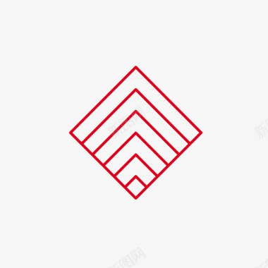 红色几何方形形状创意图标图标
