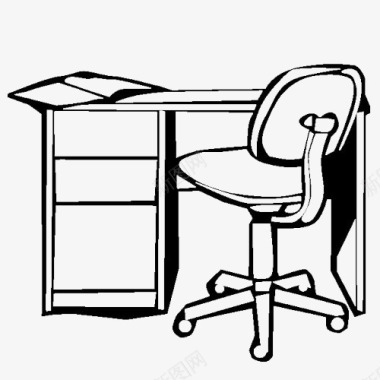 办公桌椅简笔图标图标