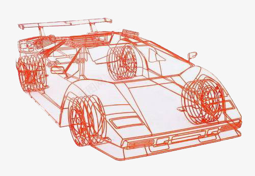 灰红色赛车线框模型png免抠素材_88icon https://88icon.com 模型 灰红色 线框 赛车