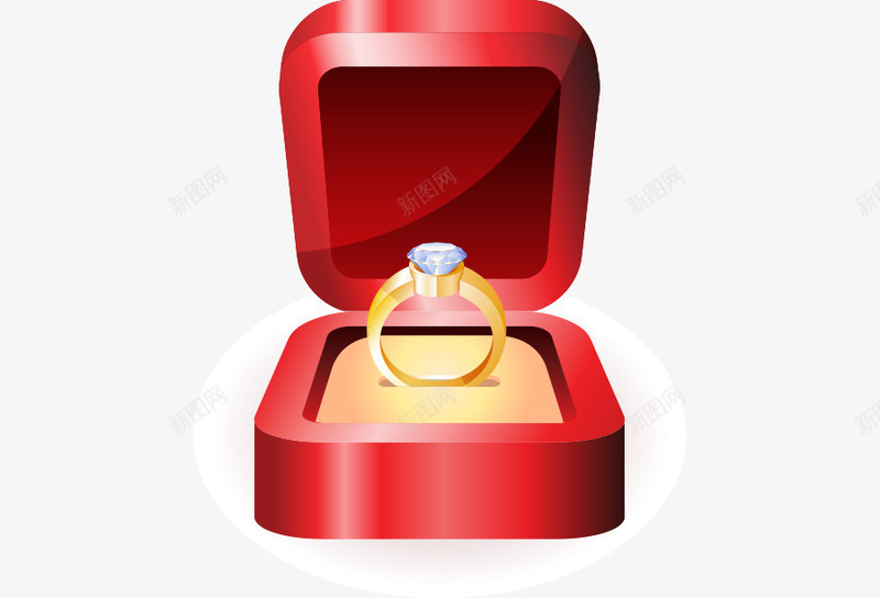结婚钻戒对戒指环红色礼盒png免抠素材_88icon https://88icon.com 对戒 指环 求婚 结婚 钻戒