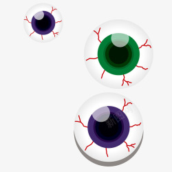万圣节手绘眼球元素矢量图素材