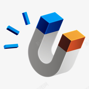 U型磁铁模型图标图标