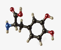 黑色左旋多巴分子形状素材