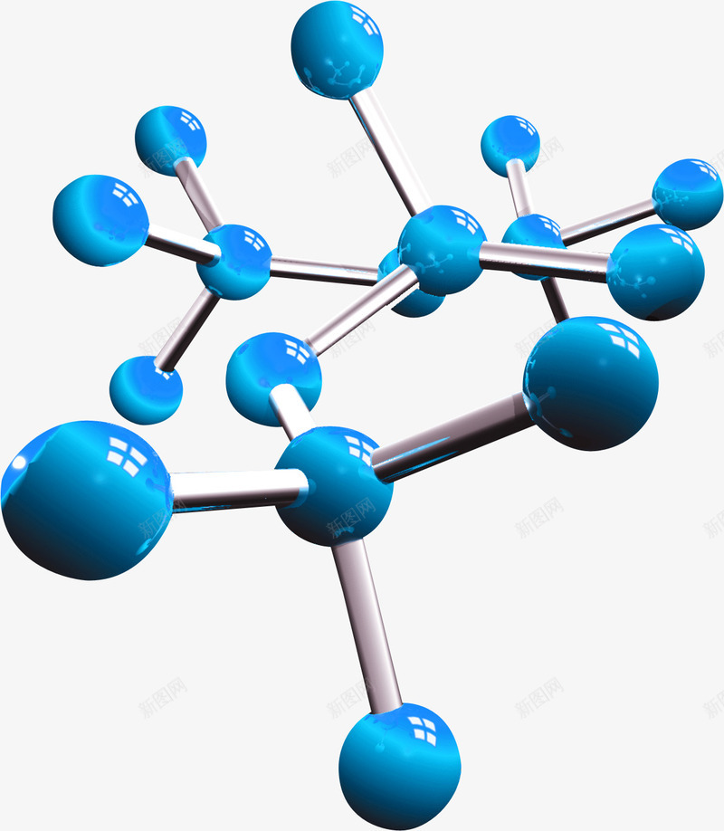 蓝色化学模型医疗png免抠素材_88icon https://88icon.com 化学 医疗 模型 蓝色